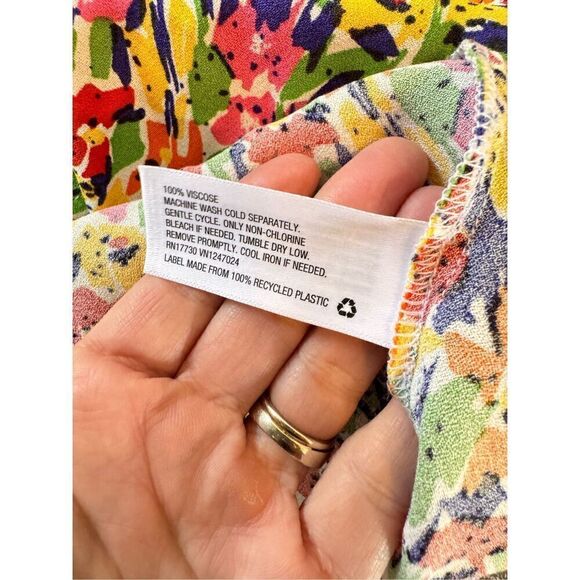 RIXO Target Floral Puff Sleeve Dress V- Neck-Bias Cut Bodycon Size 0 - Picture 12 of 12